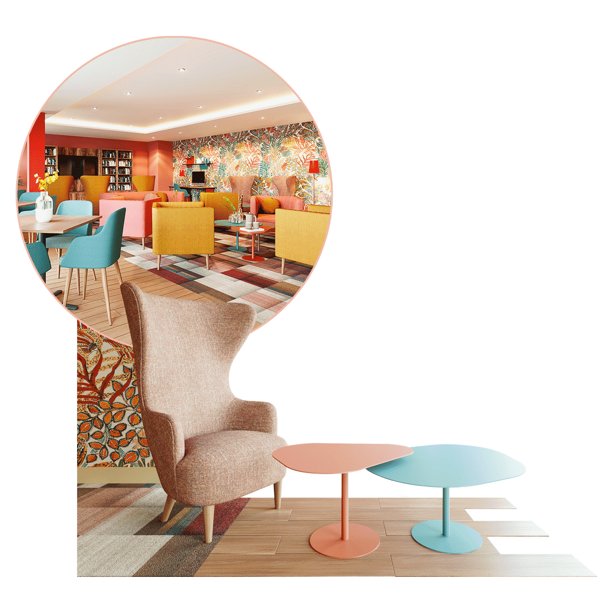 Mobilier pour EHPAD - Photo du mobilier EHPAD en 3D